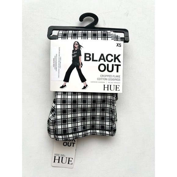 HUE  U23689 Cropped Flare Cotton Leggings Gingham - Picture 3 of 3